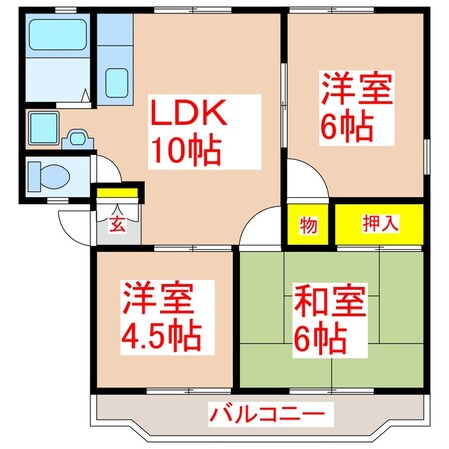 パナハイツ常盤の物件間取画像